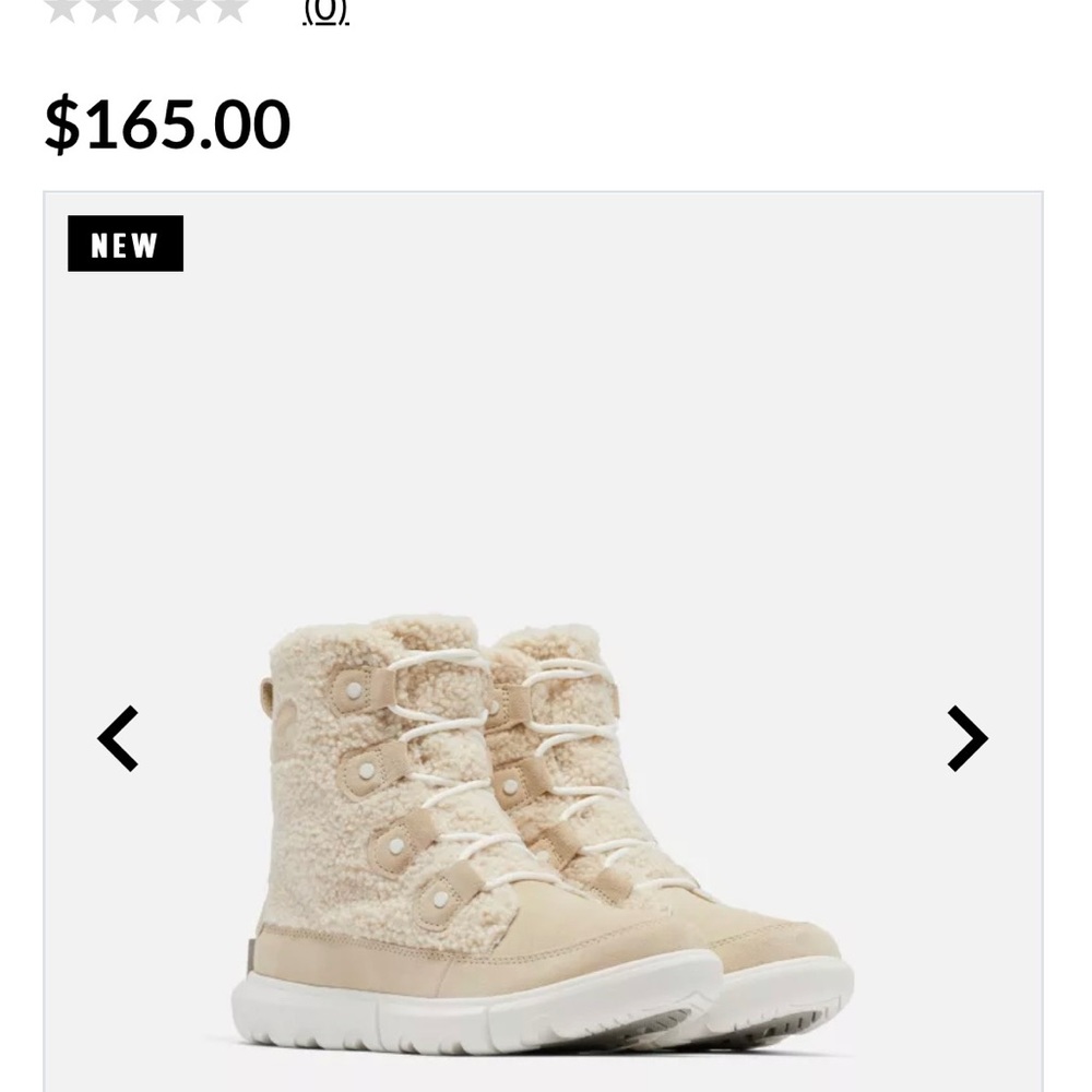 Tan suede with white shearling. Worn once